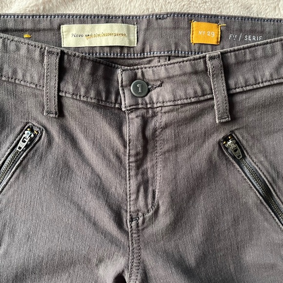 Anthropologie Pilcro Mid Rise Jeans Grey Moto Straight Leg Size 29 - Picture 7 of 10